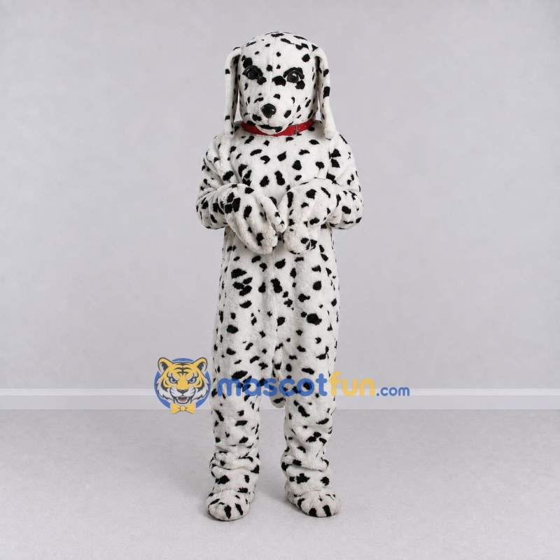 Custom White and Black Dalmatian Dog Mascot Costume Adult Full Body Suit for Pet Events Custom White and Black Dalmatian Dog Mascot Costume Adult Full Body Suit for Pet Events