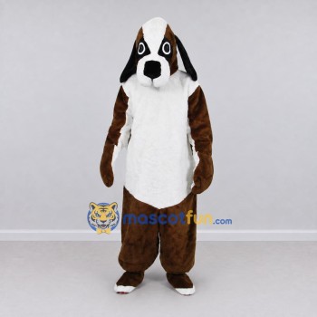 Custom Brown Black and White Dog Mascot Costume Adult Full Body Suit for Pet Events