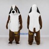 Custom Brown Black and White Dog Mascot Costume Adult Full Body Suit for Pet Events