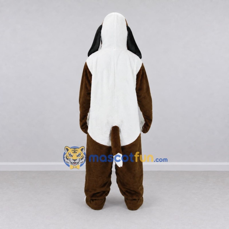 Custom Brown Black and White Dog Mascot Costume Adult Full Body Suit for Pet Events