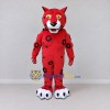 Custom Red and Black Spotted Wild Cat Mascot Costume Adult Full Body Suit for School Events Custom Red and Black Spotted Wild Cat Mascot Costume Adult Full Body Suit for School Events