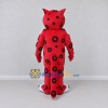 Custom Red and Black Spotted Wild Cat Mascot Costume Adult Full Body Suit for School Events Custom Red and Black Spotted Wild Cat Mascot Costume Adult Full Body Suit for School Events