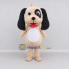 Custom Tan Black and White Long Eared Dog Mascot Costume Adult Full Body Suit for School Events Custom Tan Black and White Long Eared Dog Mascot Costume Adult Full Body Suit for School Events