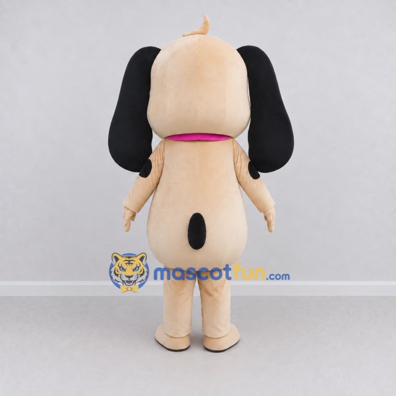 Custom Tan Black and White Long Eared Dog Mascot Costume Adult Full Body Suit for School Events Custom Tan Black and White Long Eared Dog Mascot Costume Adult Full Body Suit for School Events