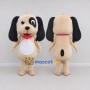 Custom Tan Black and White Long Eared Dog Mascot Costume Adult Full Body Suit for School Events