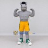 Custom Gray and Yellow Muscular Horse in Shorts Mascot Costume Adult Full Body Suit for Sports Events Custom Gray and Yellow Muscular Horse in Shorts Mascot Costume Adult Full Body Suit for Sports Events