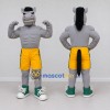 Custom Gray and Yellow Muscular Horse in Shorts Mascot Costume Adult Full Body Suit for Sports Events Custom Gray and Yellow Muscular Horse in Shorts Mascot Costume Adult Full Body Suit for Sports Events