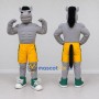 Custom Gray and Yellow Muscular Horse in Shorts Mascot Costume Adult Full Body Suit for Sports Events