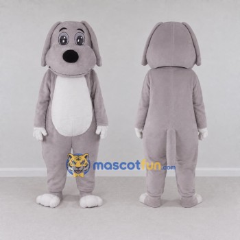 Custom Gray and White Dog Mascot Costume Adult Full Body Suit for Pet Events
