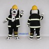 Custom Black White and Yellow Dalmatian Firefighter Mascot Costume Adult Full Body Suit for Community Events Custom Black White and Yellow Dalmatian Firefighter Mascot Costume Adult Full Body Suit for Community Events