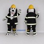 Custom Black White and Yellow Dalmatian Firefighter Mascot Costume Adult Full Body Suit for Community Events