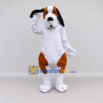Custom Brown and White Dog Mascot Costume Adult Full Body Suit for Pet Events Custom Brown and White Dog Mascot Costume Adult Full Body Suit for Pet Events