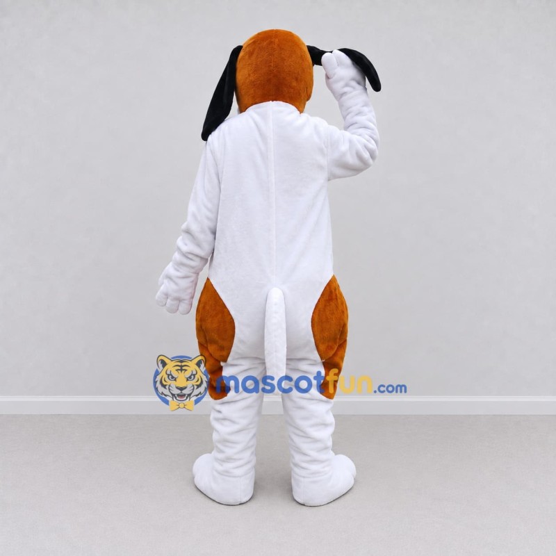 Custom Brown and White Dog Mascot Costume Adult Full Body Suit for Pet Events Custom Brown and White Dog Mascot Costume Adult Full Body Suit for Pet Events