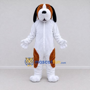 Custom Brown and White Dog Mascot Costume Adult Full Body Suit for Pet Events Custom Brown and White Dog Mascot Costume Adult Full Body Suit for Pet Events