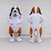 Custom Brown and White Dog Mascot Costume Adult Full Body Suit for Pet Events Custom Brown and White Dog Mascot Costume Adult Full Body Suit for Pet Events