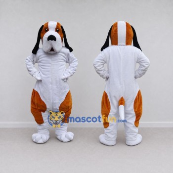 Custom Brown and White Dog Mascot Costume Adult Full Body Suit for Pet Events