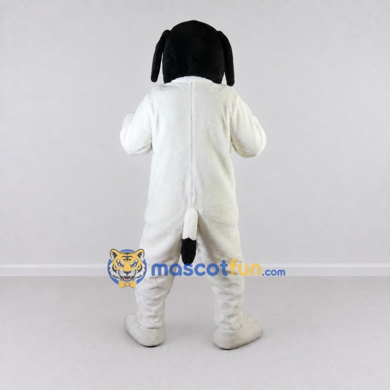 Custom White and Black Dog Mascot Costume Adult Full Body Suit for Pet Events Custom White and Black Dog Mascot Costume Adult Full Body Suit for Pet Events
