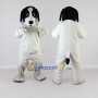 Custom White and Black Dog Mascot Costume Adult Full Body Suit for Pet Events