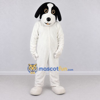 Custom White and Black Dog Mascot Costume Adult Full Body Suit for Pet Events Custom White and Black Dog Mascot Costume Adult Full Body Suit for Pet Events