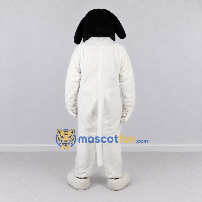 Custom White and Black Dog Mascot Costume Adult Full Body Suit for Pet Events Custom White and Black Dog Mascot Costume Adult Full Body Suit for Pet Events