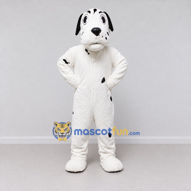 Custom White and Black Dalmatian Dog Mascot Costume Adult Full Body Suit for Pet Events Custom White and Black Dalmatian Dog Mascot Costume Adult Full Body Suit for Pet Events