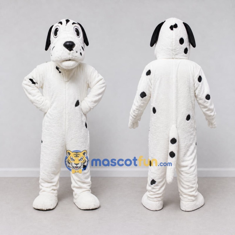 Custom White and Black Dalmatian Dog Mascot Costume Adult Full Body Suit for Pet Events Custom White and Black Dalmatian Dog Mascot Costume Adult Full Body Suit for Pet Events