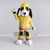 Custom Brown White and Yellow Dog Firefighter Mascot Costume Adult Full Body Suit for Community Events Custom Brown White and Yellow Dog Firefighter Mascot Costume Adult Full Body Suit for Community Events