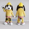Custom Brown White and Yellow Dog Firefighter Mascot Costume Adult Full Body Suit for Community Events Custom Brown White and Yellow Dog Firefighter Mascot Costume Adult Full Body Suit for Community Events