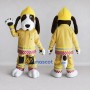Custom Brown White and Yellow Dog Firefighter Mascot Costume Adult Full Body Suit for Community Events