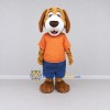 Custom Brown Orange and Blue Dog in Sportswear Mascot Costume Adult Full Body Suit for Sports Events Custom Brown Orange and Blue Dog in Sportswear Mascot Costume Adult Full Body Suit for Sports Events