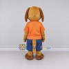 Custom Brown Orange and Blue Dog in Sportswear Mascot Costume Adult Full Body Suit for Sports Events Custom Brown Orange and Blue Dog in Sportswear Mascot Costume Adult Full Body Suit for Sports Events