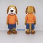 Custom Brown Orange and Blue Dog in Sportswear Mascot Costume Adult Full Body Suit for Sports Events