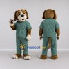 Custom Brown and Green Dog in Scrubs Mascot Costume Adult Full Body Suit for Community Events Custom Brown and Green Dog in Scrubs Mascot Costume Adult Full Body Suit for Community Events