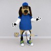 Custom Tan and Blue Dog in Cap and T Shirt Mascot Costume Adult Full Body Suit for School Events Custom Tan and Blue Dog in Cap and T Shirt Mascot Costume Adult Full Body Suit for School Events