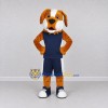 Custom Brown and Navy Blue Dog in Sportswear Mascot Costume Adult Full Body Suit for Sports Events Custom Brown and Navy Blue Dog in Sportswear Mascot Costume Adult Full Body Suit for Sports Events