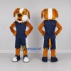 Custom Brown and Navy Blue Dog in Sportswear Mascot Costume Adult Full Body Suit for Sports Events Custom Brown and Navy Blue Dog in Sportswear Mascot Costume Adult Full Body Suit for Sports Events