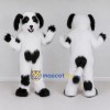 Custom White and Black Shaggy Dog Mascot Costume Adult Full Body Suit for Pet Events Custom White and Black Shaggy Dog Mascot Costume Adult Full Body Suit for Pet Events