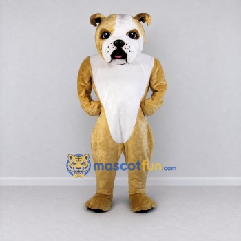 Custom Tan and White Bulldog Mascot Costume Adult Full Body Suit for Pet Events