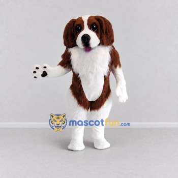 Custom Brown and White Shaggy Dog Mascot Costume Adult Full Body Suit for Pet Events Custom Brown and White Shaggy Dog Mascot Costume Adult Full Body Suit for Pet Events