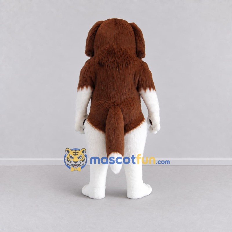 Custom Brown and White Shaggy Dog Mascot Costume Adult Full Body Suit for Pet Events Custom Brown and White Shaggy Dog Mascot Costume Adult Full Body Suit for Pet Events