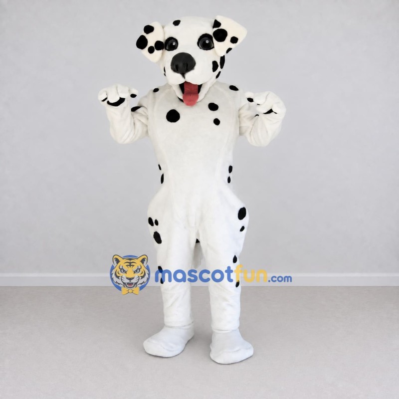 Custom White and Black Dalmatian Dog Mascot Costume Adult Full Body Suit for Pet Events Custom White and Black Dalmatian Dog Mascot Costume Adult Full Body Suit for Pet Events