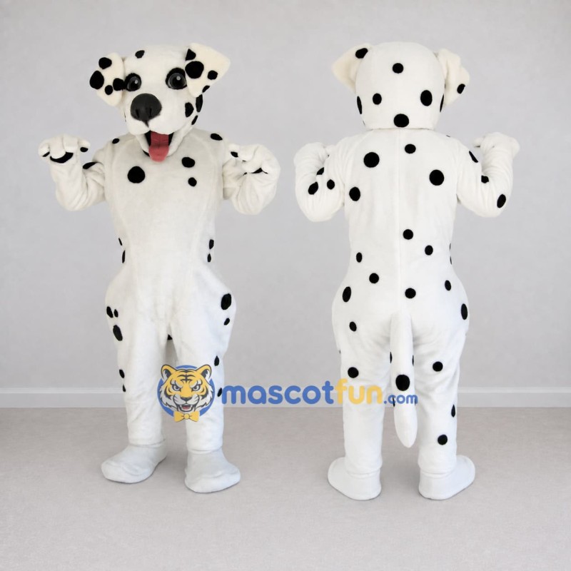 Custom White and Black Dalmatian Dog Mascot Costume Adult Full Body Suit for Pet Events Custom White and Black Dalmatian Dog Mascot Costume Adult Full Body Suit for Pet Events