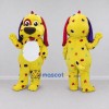 Custom Yellow Red and Purple Spotted Dog Mascot Costume Adult Full Body Suit for School Events