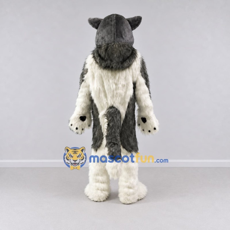 Custom Gray and White Husky Dog Mascot Costume Adult Full Body Suit for Pet Events Custom Gray and White Husky Dog Mascot Costume Adult Full Body Suit for Pet Events