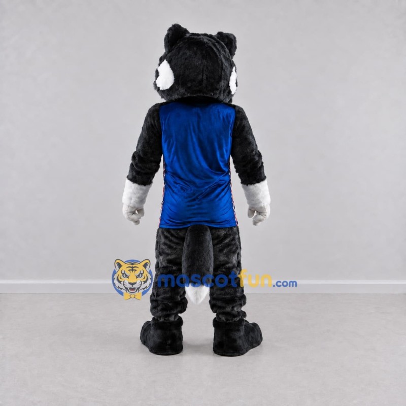 Custom Black White and Blue Husky in Sportswear Mascot Costume Adult Full Body Suit for Sports Events Custom Black White and Blue Husky in Sportswear Mascot Costume Adult Full Body Suit for Sports Events