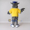 Custom Gray Yellow and Blue Owl Graduate Mascot Costume Adult Full Body Suit for Graduation Events Custom Gray Yellow and Blue Owl Graduate Mascot Costume Adult Full Body Suit for Graduation Events
