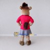 Custom Tan Red and Gray Rodent in Skirt Mascot Costume Adult Full Body Suit for Themed Parties Custom Tan Red and Gray Rodent in Skirt Mascot Costume Adult Full Body Suit for Themed Parties