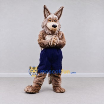 Custom Brown and Navy Blue Kangaroo in Shorts Mascot Costume Adult Full Body Suit for Sports Events Custom Brown and Navy Blue Kangaroo in Shorts Mascot Costume Adult Full Body Suit for Sports Events