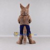 Custom Brown and Navy Blue Kangaroo in Shorts Mascot Costume Adult Full Body Suit for Sports Events Custom Brown and Navy Blue Kangaroo in Shorts Mascot Costume Adult Full Body Suit for Sports Events