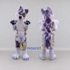 Custom Purple and White Canine Character Mascot Costume Adult Full Body Suit for School Events Custom Purple and White Canine Character Mascot Costume Adult Full Body Suit for School Events